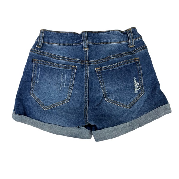 Encore‎ Jeans Distressed Cuffed Denim Shorts Juniors Size 1 - Picture 2 of 8